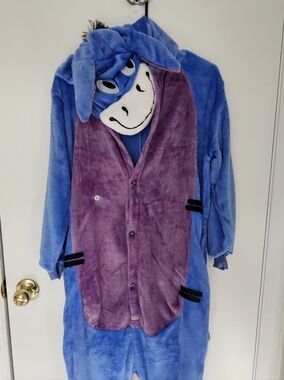 Eeyore Plush Adult Onesie - Blue & Purple